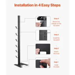 VEVOR Vacuum Stand, Compatible With Dyson V6 V7 V8 V10 V11 V15, Stable Vacuum Stand Holder with 6 Hooks for Dyson DC30 DC31 DC34 DC35 DC58 DC59 DC62 D74 Cordless Upright Vacuum Cleaners & Accessories