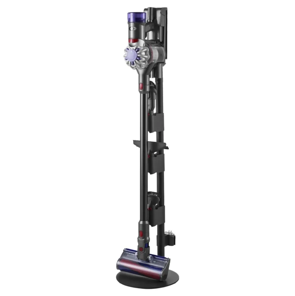 VEVOR Vacuum Stand, Compatible With V7 V8 V10 V11 V12 V15 Series Upright Vacuum Cleaners & Accessories, Stable Vacuum Stand Holder with 4 Anti-slip Pads and 3 Clips for Storing 6 Brush Heads