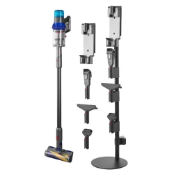 VEVOR Vacuum Stand, Compatible With V7 V8 V10 V11 V12 V15 Series Upright Vacuum Cleaners & Accessories, Stable Vacuum Stand Holder with 4 Anti-slip Pads and 3 Clips for Storing 6 Brush Heads