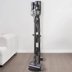 VEVOR Vacuum Stand, Compatible With V7 V8 V10 V11 V12 V15 Series Upright Vacuum Cleaners & Accessories, Stable Vacuum Stand Holder with 4 Anti-slip Pads and 3 Clips for Storing 6 Brush Heads