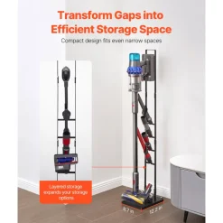 VEVOR Vacuum Stand, Compatible With Dyson V6 V7 V8 V10 V11 V15, Stable Vacuum Stand Holder with Wheels for Dyson DC30 DC31 DC34 DC35 DC58 DC59 DC62 D74 Cordless Upright Vacuum Cleaners & Accessories