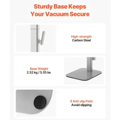 VEVOR Vacuum Stand, Compatible with Dyson G5 V15 V12 V11 V10 V8 V7 V6 Series Upright Vacuums Cleaners & Accessories, Stable Vacuum Stand Holder with 6 Hooks and Non-slip Footpads, Black