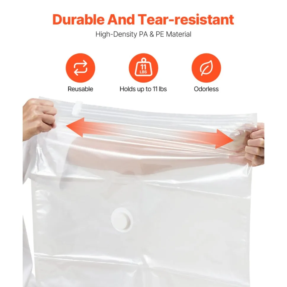 VEVOR Vacuum Storage Bags, 20 Pack Space Saver Seal Bag(4 Jumbo/4 Large/4 Medium/4 Small/4 Roll), Compression Airtight Zipper Space Bags with Hand Pump, for Cloth, Bedding, Blanket, Pillow, Travel
