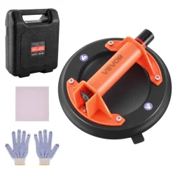 VEVOR Vacuum Suction Cup, 8-Inch Vacuum Glass Lifter with ABS Handle, 400 lbs Max Lifting Capacity Tile Suction Cup Tool with Carrying Case for Lifting Large Tile, Granite, Drywall, Windows (1-Pack)