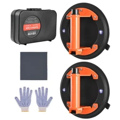 VEVOR Vacuum Suction Cup, 8-Inch Vacuum Glass Lifter with Metal Handle, 429 lbs Max Lifting Capacity Tile Suction Cup Tool with Carrying Case for Lifting Large Tile, Granite, Drywall, Windows (2-Pack)
