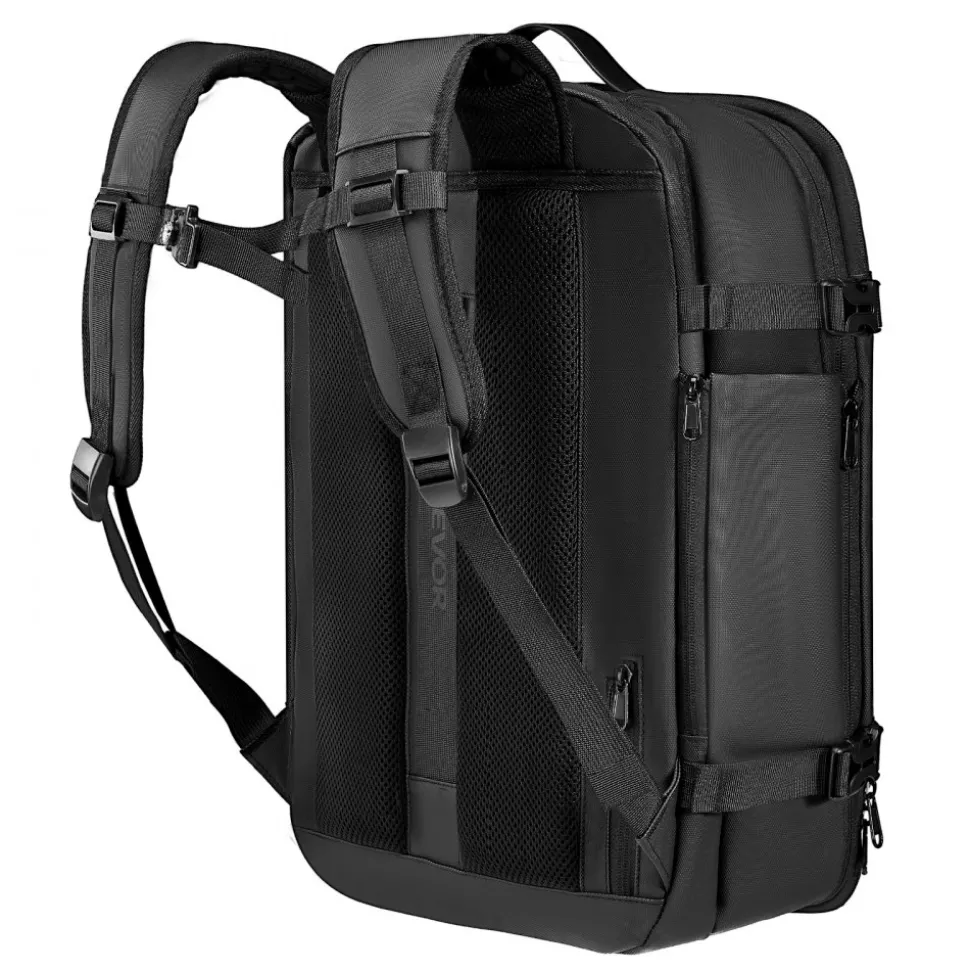 VEVOR Vacuum Travel Backpack, 65L, Expandable Vacuum Seal Compression Travel Backpack with Pump, with TSA-Approved Lock, Airback Vacpack, Water-Resistant Carry-On Suitcase Luggage, for Business, Black