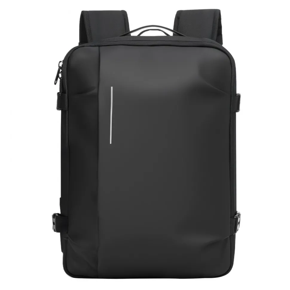 VEVOR Vacuum Travel Backpack, 35L, Vacuum Seal Compression Travel Backpack with Air Pump, Multiple Pockets & Compartments, Water-Resistant Carry-On Suitcase Luggage, Casual Personal Item Bag, Black