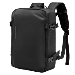 VEVOR Vacuum Travel Backpack, 35L, Vacuum Seal Compression Travel Backpack with Air Pump, Multiple Pockets & Compartments, Water-Resistant Carry-On Suitcase Luggage, Casual Personal Item Bag, Black
