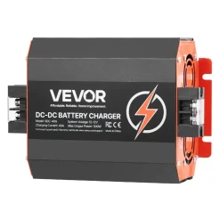 VEVOR 12V 40A DC to DC Battery Charger, 500W, On-Board Battery Charger for Lead-Acid, Lithium, AGM, GEL, and Flooded Batteries, Smart Multi-Stage Charging, for RVs, Commercial Vehicles, Boats, Yachts