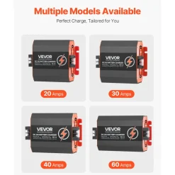 VEVOR 12V 30A DC to DC Battery Charger, 375W, On-Board Battery Charger for Lead-Acid, Lithium, AGM, GEL, and Flooded Batteries, Smart Multi-Stage Charging, for RVs, Commercial Vehicles, Boats, Yachts