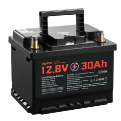 VEVOR 12V 105Ah Dual Purpose LiFePO4 Lithium Battery, 1000 CCA Group 24, Lithium-ion Starter Battery Plus Deep Cycle, Built-in Smart BMS, Car Start-Stop, for Automotive, Trolling Motor, Marine, RV