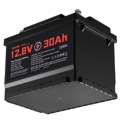 VEVOR 12V 30Ah Dual Purpose LiFePO4 Lithium Battery, 600 CCA Group 47, Car Start-Stop Lithium-ion Starter Battery Plus Deep Cycle, Built-in Smart BMS, for Automotive, Trolling Motor, Engine Starting