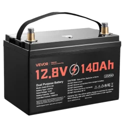 VEVOR 12V 140Ah Dual Purpose LiFePO4 Lithium Battery, 1000 CCA Group 31, Lithium-ion Starter Battery Plus Deep Cycle, Built-in Smart BMS, Car Start-Stop, for Automotive, Trolling Motor, Marine, RV