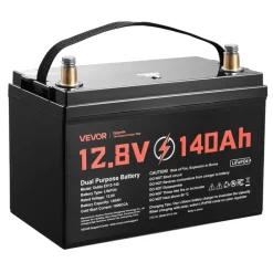 VEVOR 12V 140Ah Dual Purpose LiFePO4 Lithium Battery, 1000 CCA Group 31, Lithium-ion Starter Battery Plus Deep Cycle, Built-in Smart BMS, Car Start-Stop, for Automotive, Trolling Motor, Marine, RV