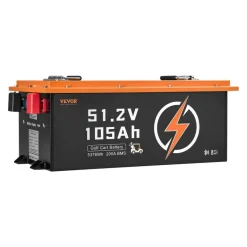 VEVOR 48V 105Ah Golf Cart Lithium Battery, 48 Volt Golf Cart Battery with 200A BMS, Touch Monitor and Mobile APP, LiFePO4 Battery with 600A Peak Current, 20A Charger and 4000+ Cycles, for Golf Carts