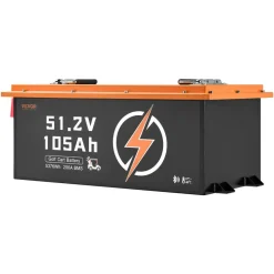 VEVOR 48V 105Ah Golf Cart Lithium Battery, 48 Volt Golf Cart Battery with 200A BMS, Touch Monitor and Mobile APP, LiFePO4 Battery with 600A Peak Current, 20A Charger and 4000+ Cycles, for Golf Carts