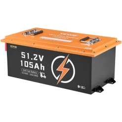VEVOR 48V 105Ah Golf Cart Lithium Battery, 48 Volt Golf Cart Battery with 200A BMS, Touch Monitor and Mobile APP, LiFePO4 Battery with 600A Peak Current, 20A Charger and 4000+ Cycles, for Golf Carts