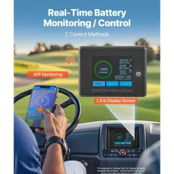VEVOR 36V 105Ah Golf Cart Lithium Battery, 36 Volt Golf Cart Battery with 200A BMS, LCD Monitor and Mobile APP, LiFePO4 Battery with 600A Peak Current, 20A Charger and 4000+ Cycles, for Golf Carts