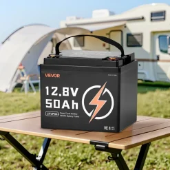 VEVOR 12V 50Ah LiFePO4 Battery, Up to 15000 Cycles, Deep Cycle Lithium Iron Phosphate Battery with Built-in BMS, Low Temperature Protection, 10 Years Lifetime, for Solar Off-Grid Home Energy Storage