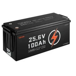 VEVOR 24V 100Ah LiFePO4 Lithium Battery, Bluetooth, Deep Cycle Lithium Rechargeable Battery, Built-in 50A BMS, Low Temp Protection, 4000+ Cycles, Max. 2560Wh, for RV, Camper, Trolling Motors, Marine