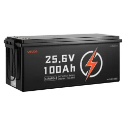 VEVOR 24V 100Ah LiFePO4 Lithium Battery, Bluetooth, Deep Cycle Lithium Rechargeable Battery, Built-in 50A BMS, Low Temp Protection, 4000+ Cycles, Max. 2560Wh, for RV, Camper, Trolling Motors, Marine