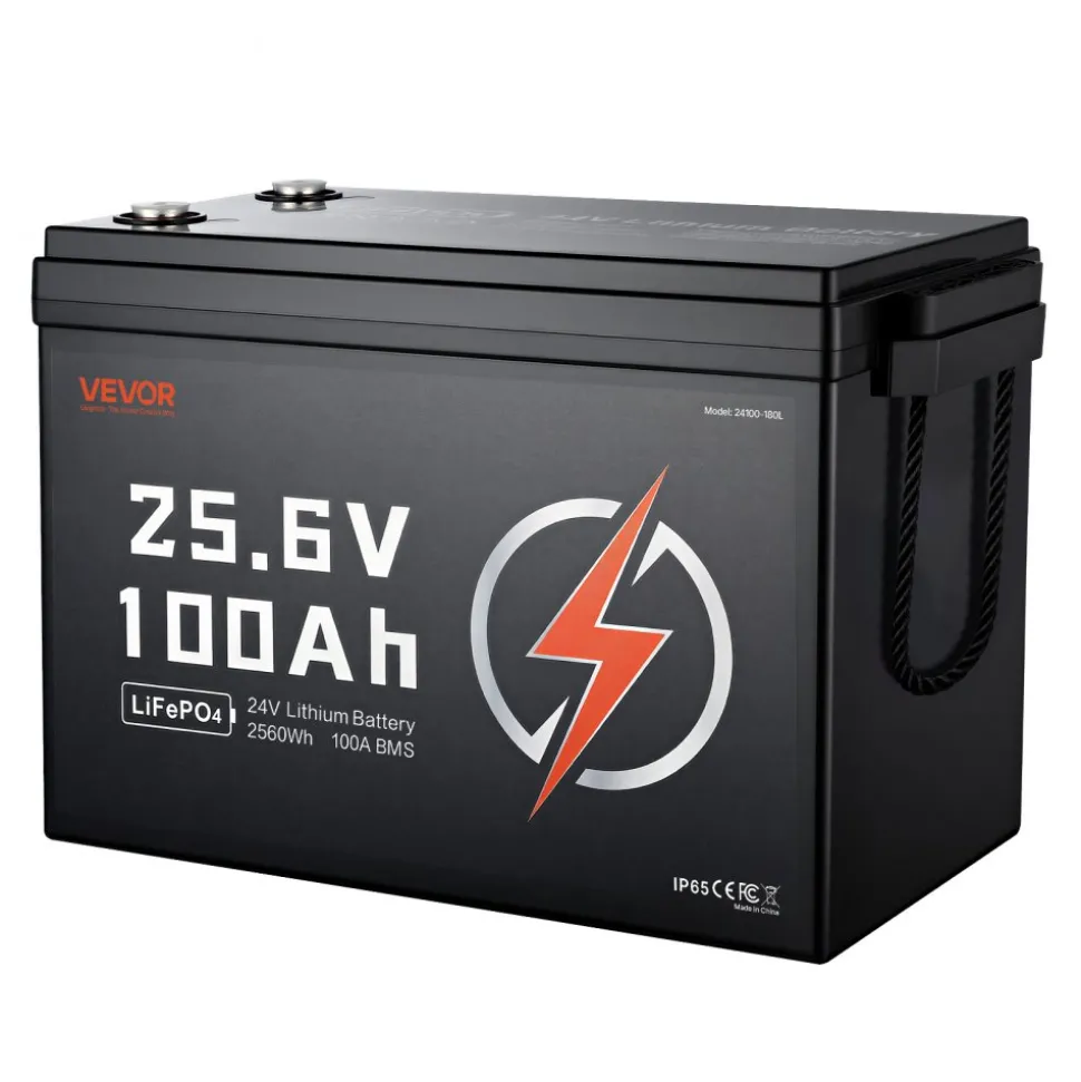 VEVOR 24V 50Ah LiFePO4 Lithium Battery 4000+ Cycles 50A BMS with Bluetooth, 1280Wh Lithium Battery with Low Temperature Protection, Supports 8P2S Connection, for RV, Trolling Motor, Marine, Solar