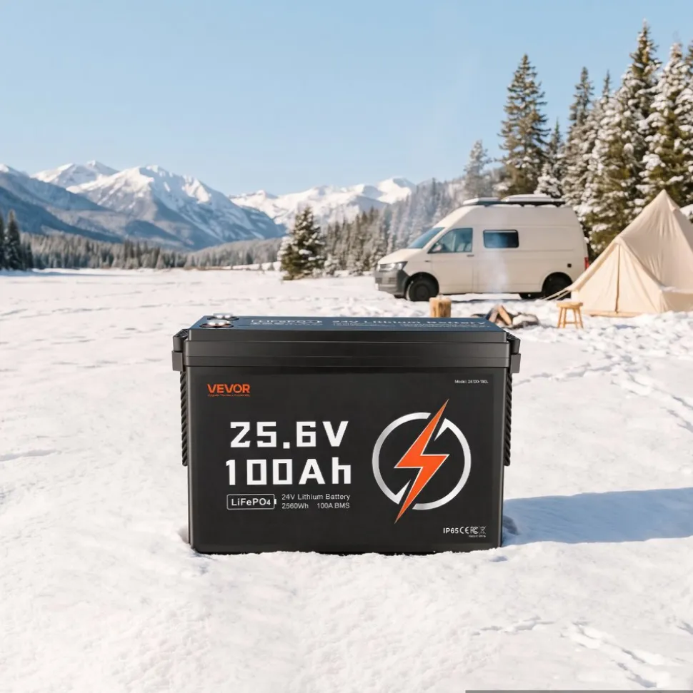 VEVOR 24V 50Ah LiFePO4 Lithium Battery 4000+ Cycles 50A BMS with Bluetooth, 1280Wh Lithium Battery with Low Temperature Protection, Supports 8P2S Connection, for RV, Trolling Motor, Marine, Solar