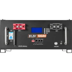 VEVOR 48V 100Ah LiFePO4 Lithium Battery, Built-in 100A BMS, 51.2V Server Rack LiFePO4 Battery with Bluetooth, 5120Wh Capacity, 6000 Cycles, LCD Display, for Solar Energy Storage Home Backup Power