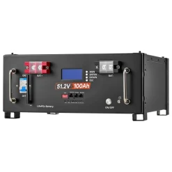 VEVOR 48V 100Ah LiFePO4 Lithium Battery, Built-in 100A BMS, 51.2V Server Rack LiFePO4 Battery with Bluetooth, 5120Wh Capacity, 6000 Cycles, LCD Display, for Solar Energy Storage Home Backup Power