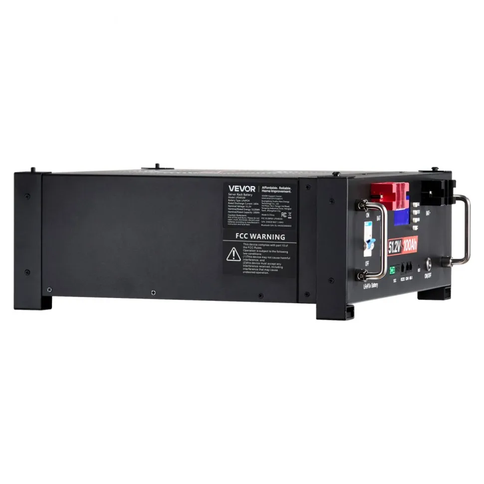 VEVOR 48V 600Ah LiFePO4 Lithium Battery, 6 Pack 100Ah, 30.72kWh Capacity, 51.2V Server Rack LiFePO4 Battery with Bluetooth, Max 6000 Cycles, LCD Display, for Off-Grid, Solar System, Backup Power