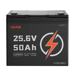 VEVOR 24V 100Ah LiFePO4 Lithium Battery 4000+ Cycles 100A BMS with Bluetooth, 2560Wh Lithium Battery with Low Temperature Protection, Supports 8P2S Connection, for RV, Trolling Motor, Marine, Solar