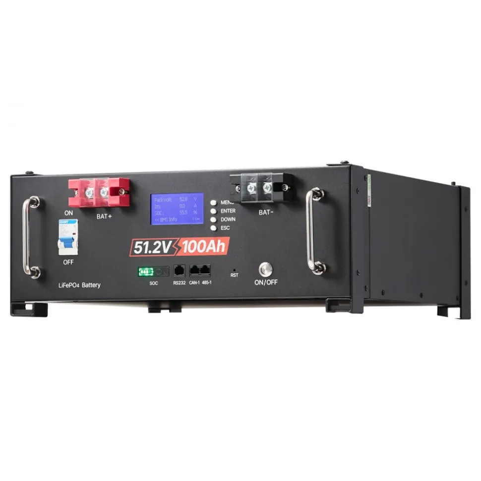 VEVOR 48V 200Ah LiFePO4 Lithium Battery, 2 Pack 100Ah, 10.24kWh Capacity, 51.2V Server Rack LiFePO4 Battery with Bluetooth, Max 6000 Cycles, LCD Display, for Off-Grid, Solar System, Backup Power