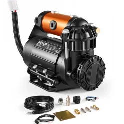 VEVOR 12V Air Compressor 0.5HP 2.72 SCFM Portable Tire Inflator Max 210PSI, Heavy Duty Offroad Air Pump with Differential Lock Harness, Adapters & 19FT Air Hose for Pickup Truck SUV Off-Road Vehicles