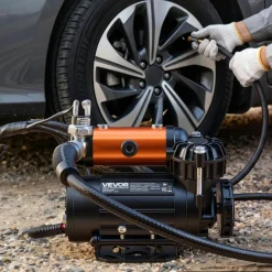 VEVOR 12V Air Compressor 0.5HP 2.72 SCFM Portable Tire Inflator Max 210PSI, Heavy Duty Offroad Air Pump with Differential Lock Harness, Adapters & 19FT Air Hose for Pickup Truck SUV Off-Road Vehicles