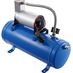 VEVOR 12V Air Compressor with Tank 1.6 Gallon/6 L, Train Horn Air Compressor, 120 psi Working Pressure Onboard Air Compressor System for Train Air Horns, Inflating Tires, Air Mattresses