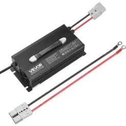VEVOR 12V 60A Lithium Battery Charger, 14.6V, AC-DC LiFePO4 Smart Charger, with Anderson Connector, LED Indicator, 0V Activation, for Lithium LiFePO4 Deep Cycle Rechargeable Batteries of Boat, RV