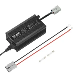 VEVOR 12V 20A Lithium Battery Charger, 14.6V, AC-DC LiFePO4 Smart Charger, with Anderson Connector, LED Indicator, 0V Activation, for Lithium LiFePO4 Deep Cycle Rechargeable Batteries of Boat, RV
