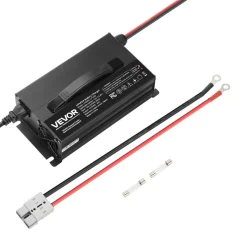 VEVOR 12V 40A Lithium Battery Charger, 14.6V, AC-DC LiFePO4 Smart Charger, with Anderson Connector, LED Indicator, 0V Activation, for Lithium LiFePO4 Deep Cycle Rechargeable Batteries of Boat, RV