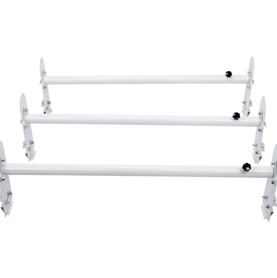 VEVOR Van Roof Ladder Rack, 3 Bars Alloy Steel Roof Racks, 750 LBS Capacity Rain-Gutter Roof Rack, Adjustable Length 40.2" to 74.8", Van Ladder Rack Compatible with Chevrolet Express, GMC Savana, etc