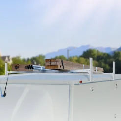 VEVOR Van Roof Ladder Rack, 2 Bars Aluminum Alloy Roof Ladder Racks, 400 LBS Capacity Rain-Gutter Van Roof Rack, Adjustable Length 51.2