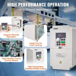 VEVOR Variable Frequency Drive, AC 220V Input 4KW Variable Frequency CNC Drive Inverter Converter, VFD 5.5HP 1 or 3 Phase Input, 3 Phase Output, CNC Motor Inverter Converter for Motor Speed Control