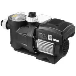 VEVOR Variable Speed Pool Pump, 1.5 HP, AC 220-240V, 115 GPM, In/Above Swimming Pool Pump with Filter Basket, Powerful Self Priming, Programmable Timer, for Inground and Above Ground Swimming Pool