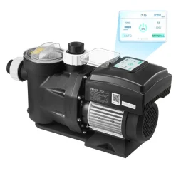 VEVOR Variable Speed Pool Pump, 1.5 HP, AC 220-240V, 115 GPM, In/Above Swimming Pool Pump with Filter Basket, Powerful Self Priming, Programmable Timer, for Inground and Above Ground Swimming Pool