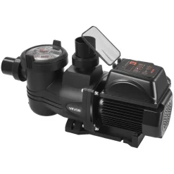 VEVOR Variable Speed Pool Pump, 3 HP, AC 220-240V, 190 GPM, In/Above Swimming Pool Pump with Filter Basket, Powerful Self Priming, Programmable Timer, for Inground and Above Ground Swimming Pool
