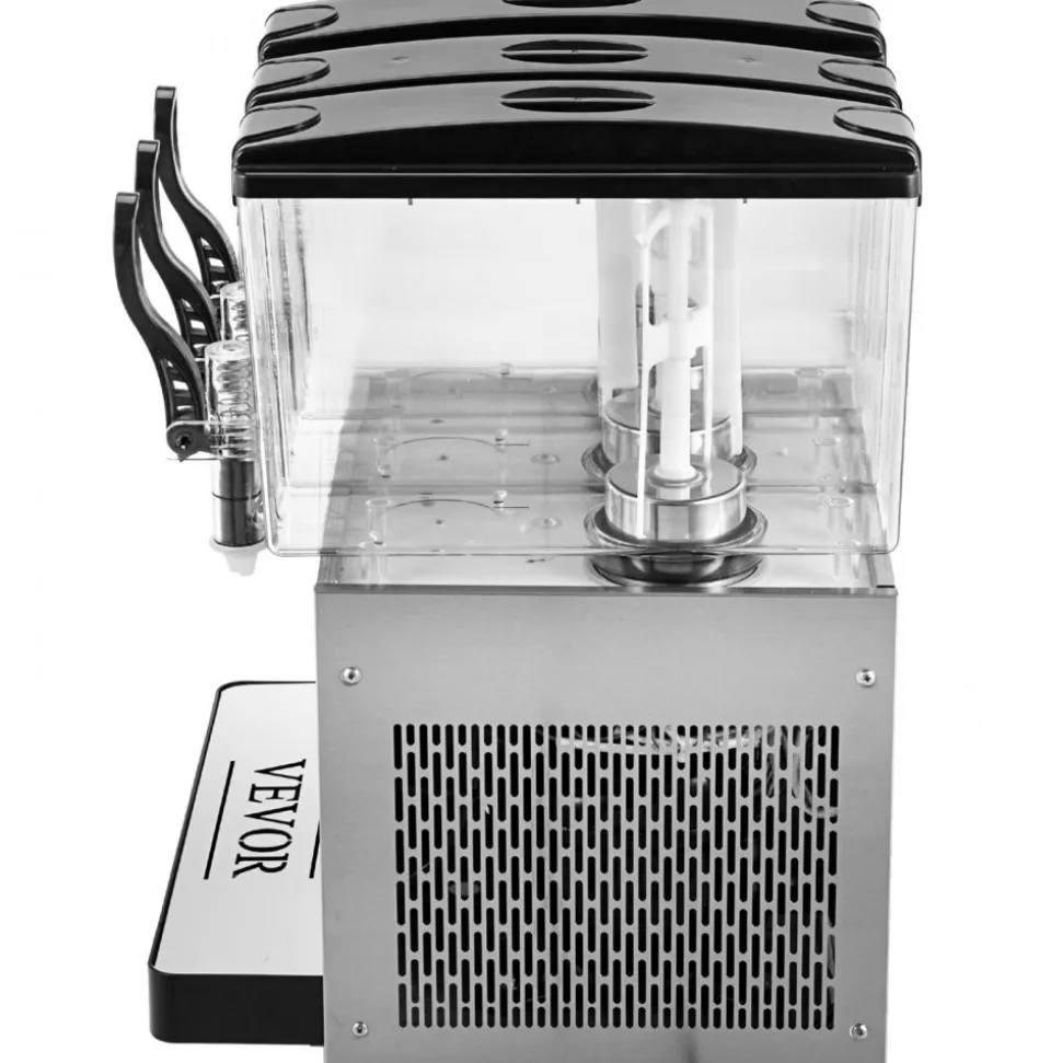 VEVOR 110V Commercial Beverage Dispenser Cold and Hot,3 Tanks 36L Fruit Juice Dispensers,12L Per Tank Stainless Steel Ice Tea Drink Dispenser Equipped with Thermostat Controller