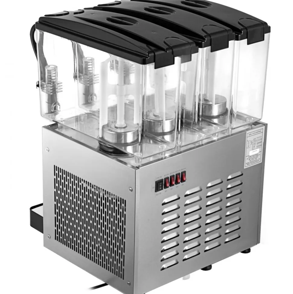 VEVOR 110V Commercial Beverage Dispenser Cold and Hot,3 Tanks 36L Fruit Juice Dispensers,12L Per Tank Stainless Steel Ice Tea Drink Dispenser Equipped with Thermostat Controller