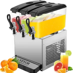 VEVOR 110V Commercial Beverage Dispenser Cold and Hot,3 Tanks 36L Fruit Juice Dispensers,12L Per Tank Stainless Steel Ice Tea Drink Dispenser Equipped with Thermostat Controller