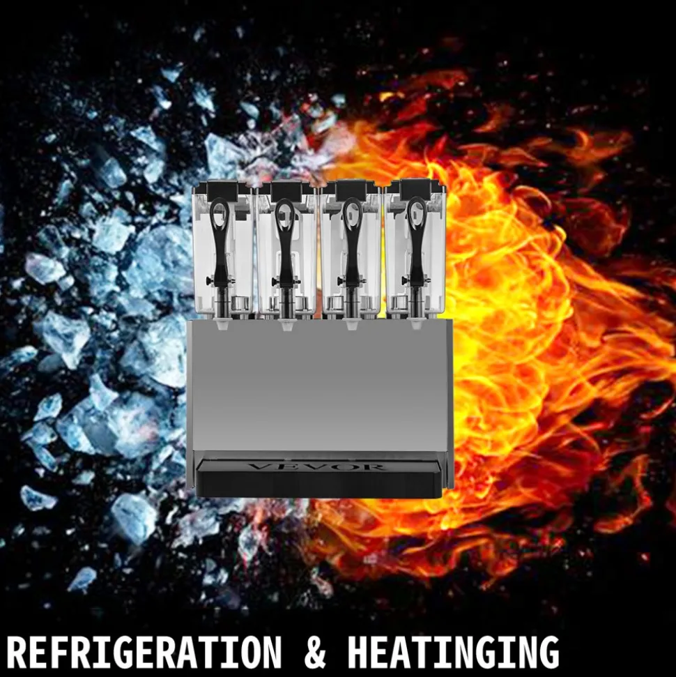 VEVOR 110V Commercial Beverage Dispenser Cold and Hot,3 Tanks 36L Fruit Juice Dispensers,12L Per Tank Stainless Steel Ice Tea Drink Dispenser Equipped with Thermostat Controller