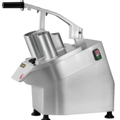 VEVOR 110V Commercial Food Processor 2 Feeding Holes, 550W Electric Vegetable Slicer 1600 RPM, Stainless Steel Vegetable Processor Detachable 6-blades, 3mm/4mm/7mm Shred, 2mm/4mm Slice