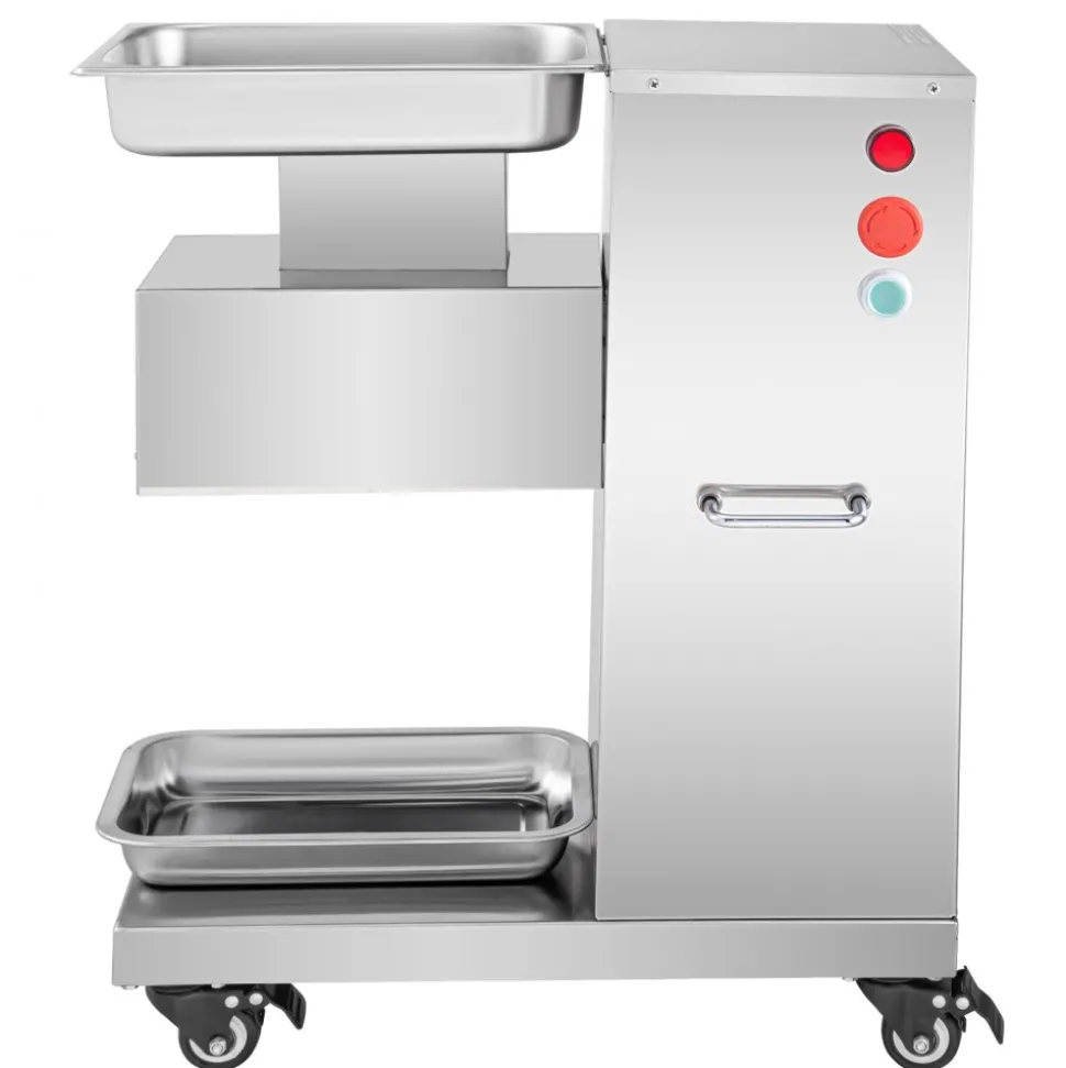 VEVOR 110V Commercial Meat Cutter Machine 1100LB/H Electric Meat Cutting Machine 750W Commercial Meat Slicer 3mm Blade Restaurant Food Slicer Stainless Steel For Kitchen Restaurant Supermarket